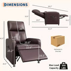 Acekool Power Recliner Chair, Adjustable Electric PU Leather Recliner with USB Port, Side Pockets, Ergonomic Single Sofa for Living Room, Home Theater
