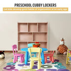 8-Section Entryway Storage Cabinet w/ 4 Hidden Wheels. 2 Bins. Mobile Organizer