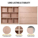 8-Section Entryway Storage Cabinet w/ 4 Hidden Wheels. 2 Bins. Mobile Organizer