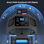 HOMDOX 2026 Upgrade 3.5HP Foldable Treadmill w/Sit Up Bench|Incline/350lbs Capacity|Smart LCD-Display Body Fat/Heart Rate MultiFUN_ Exercise Equipment