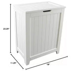 Redmon Contemporary Wooden Clothes Hamper for Bedroom and Laundry Room, White
