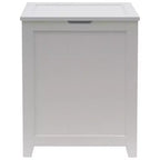 Redmon Contemporary Wooden Clothes Hamper for Bedroom and Laundry Room, White