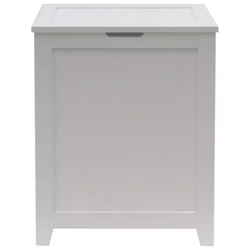 Redmon Contemporary Wooden Clothes Hamper for Bedroom and Laundry Room, White