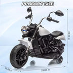 Coolmee 12V Kids Electric Motorcycle, 3-Wheel Ride On Motorcycle with Training Wheels, Reverse, Headlight, Horn, Music, Ride On Toy for Boys Girls