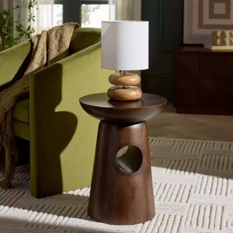Zenon Round Accent Table - ACC3260 - Dark Brown - Safavieh