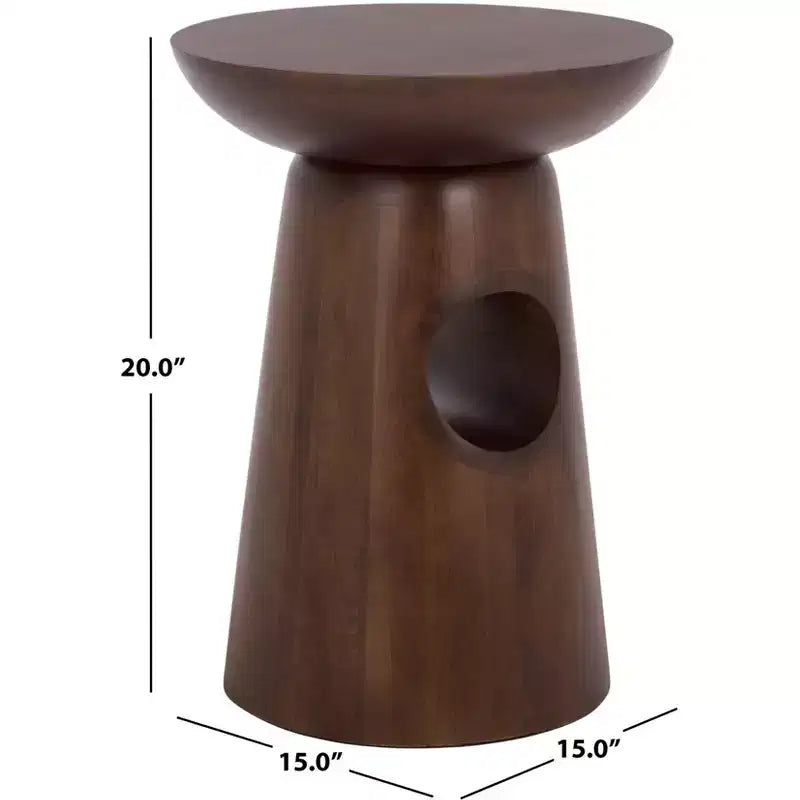 Zenon Round Accent Table - ACC3260 - Dark Brown - Safavieh