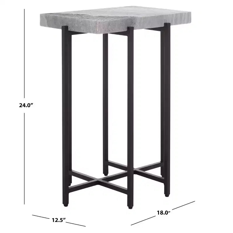 Aloha Marble Side Table - ACC3748 - Grey/Black - Safavieh