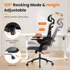TUYOHW High-Back Ergonomic Office Chair with Adjustable Lumbar Support, Gaming Chair with Flip Up Arms, Mesh Computer Chair for Home, Office