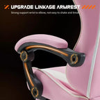 TUYOHW Ergonomic Gaming Chair with Footrest, PU Leather Recliner with Headrest and Fixed Up Armrest, Computer Chair for Study, Office