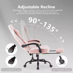 TUYOHW Ergonomic Office Chair with Padding Armrest, Gaming Chair with Lumbar Support, Swivel Rolling Chair with Wheels for Home, Office