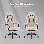 TUYOHW Ergonomic Office Chair with Padding Armrest, Gaming Chair with Lumbar Support, Swivel Rolling Chair with Wheels for Home, Office