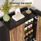 TUYOHW 5-Tier Modern Shoe Cabinet with Doors,Holds 20 Pairs Shoe Storage Organizer with Adjustable Shelves,Entryway Hallway Cabinet,Brown & Black