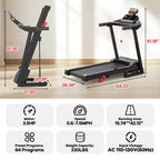 3.5HP Folding Treadmill for Home/Office, 3-Level Incline, 7.5 MPH,64 Programs, FREE Courses&APP Control, Heart Rate Monitor,Jogging walking treadmill
