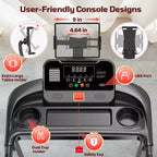 3.5HP Folding Treadmill for Home/Office, 3-Level Incline, 7.5 MPH,64 Programs, FREE Courses&APP Control, Heart Rate Monitor,Jogging walking treadmill