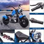 Coolmee Kids 36V Electric Dirt Bike, 3-Speed Modes, Twist Throttle, Rear Disc Brake, Dual Suspension, LED Headlight, Ride on Motorcycle