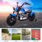 Coolmee Kids 36V Electric Dirt Bike, 3-Speed Modes, Twist Throttle, Rear Disc Brake, Dual Suspension, LED Headlight, Ride on Motorcycle
