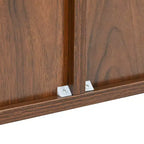 JVNOXK 59-inch Mid-Century Modern Multifunctional Sideboard Geometric Carved Storage Cabinet with Metal Legs Ideal for Dining Rooms Wood