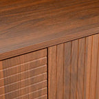 JVNOXK 59-inch Mid-Century Modern Multifunctional Sideboard Geometric Carved Storage Cabinet with Metal Legs Ideal for Dining Rooms Wood