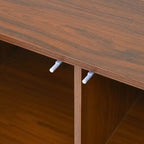 JVNOXK 59-inch Mid-Century Modern Multifunctional Sideboard Geometric Carved Storage Cabinet with Metal Legs Ideal for Dining Rooms Wood