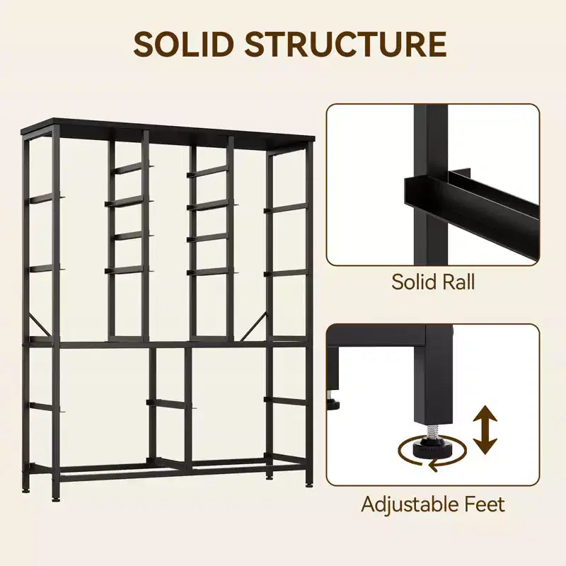 48 H Tall Dresser with 15 Drawers, Fabric Storage Dresser with Metal Frame, Wood Top, Storage Cabinet for Bedroom, Closet, Hallway