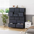 48 H Tall Dresser with 15 Drawers, Fabric Storage Dresser with Metal Frame, Wood Top, Storage Cabinet for Bedroom, Closet, Hallway