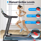 Treadmill on Sale: APP Control 3HP Portable Folding Treadmill, Treadmill with Incline, 7.5MPH, LED Display, 64 Programs, Jogging walking treadmill