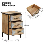 Wooden Floor Entryway Storage Cabinet, 3-Drawer Freestanding Console Table Organizer for Living Room Bedroom Hallway Office Bathroom Kitchen
