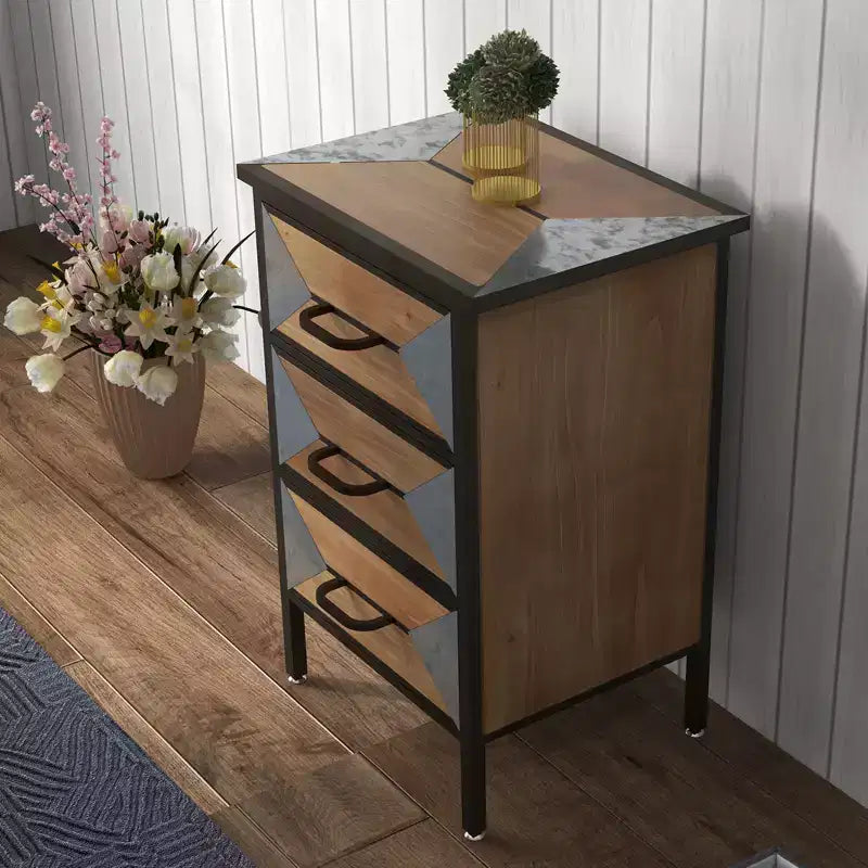 Wooden Floor Entryway Storage Cabinet, 3-Drawer Freestanding Console Table Organizer for Living Room Bedroom Hallway Office Bathroom Kitchen