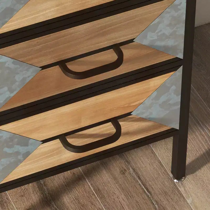 Wooden Floor Entryway Storage Cabinet, 3-Drawer Freestanding Console Table Organizer for Living Room Bedroom Hallway Office Bathroom Kitchen