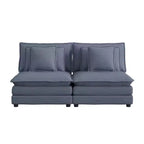 MAYEERTY 70.8 Modern Sofa Modular Sofa Upholstered Corduroy with Four Pillows for Living Room Blue
