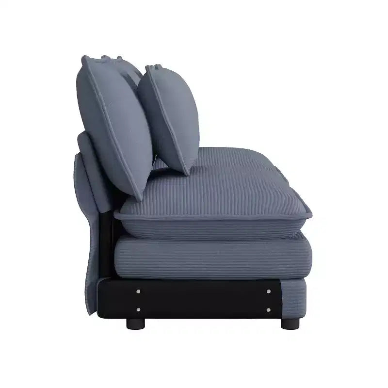 MAYEERTY 70.8 Modern Sofa Modular Sofa Upholstered Corduroy with Four Pillows for Living Room Blue