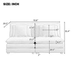 MAYEERTY 70.8 Modern Sofa Modular Sofa Upholstered Corduroy with Four Pillows for Living Room Blue