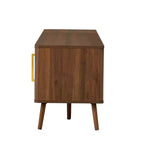 78 TV Stand for TVs up to 85, Fluted TV Console Media Console Walnut TV Cabinet Media Entertainment Center with Push-open Soft-close Door-ModernLuxe