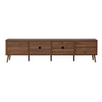 78 TV Stand for TVs up to 85, Fluted TV Console Media Console Walnut TV Cabinet Media Entertainment Center with Push-open Soft-close Door-ModernLuxe