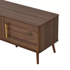 78 TV Stand for TVs up to 85, Fluted TV Console Media Console Walnut TV Cabinet Media Entertainment Center with Push-open Soft-close Door-ModernLuxe