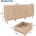 Fluted Dresser for Bedroom with 9 Drawers for Bedroom, Modern Fluted Chest of Drawers, Freestanding Wooden Storage Cabinet, TV Stand for Home Office