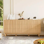 Fluted Dresser for Bedroom with 9 Drawers for Bedroom, Modern Fluted Chest of Drawers, Freestanding Wooden Storage Cabinet, TV Stand for Home Office