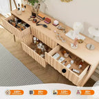 Fluted Dresser for Bedroom with 9 Drawers for Bedroom, Modern Fluted Chest of Drawers, Freestanding Wooden Storage Cabinet, TV Stand for Home Office
