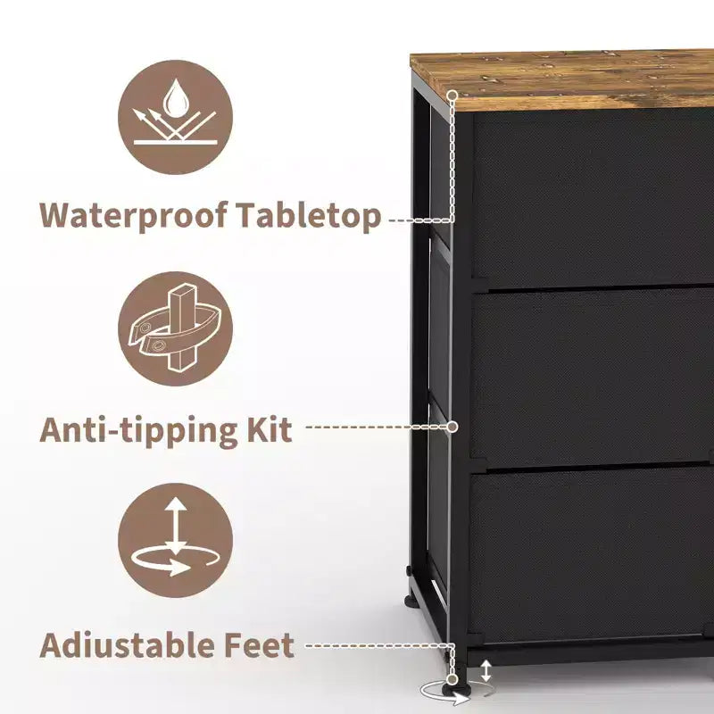 11 Drawer Dresser, TV Stand for 70 Inch TV, Entertainment Center with Storage, Chest of Drawers with Open Shelves for Living Room, Bedroom