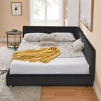 Bellemave Queen Upholstered Daybed with Comfortable Backrest and Armrests,Upholstered Daybed Frame for Bedroom and Living Room,Velvet