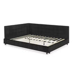 Bellemave Queen Upholstered Daybed with Comfortable Backrest and Armrests,Upholstered Daybed Frame for Bedroom and Living Room,Velvet