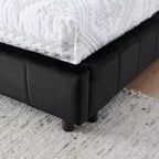 Bellemave Queen Upholstered Daybed with Comfortable Backrest and Armrests,Upholstered Daybed Frame for Bedroom and Living Room,Velvet