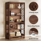 Lantine 71-Inch Tall Bookshelf, 6-Tier Large Mid-Century Bookcase with 5 Storage Shelves for Living Room, Home Office