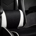 Racing Style Gaming Chair, Ergonomic E-sports Chair with Massage, PU Leather, High-Density Molded Foam, Comfortable & Safe, White