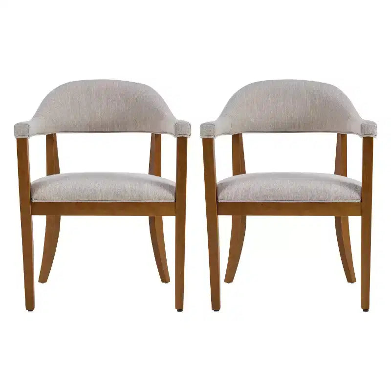 Christopher Knight Home Hoseok Modern Rubberwood Upholstered Dining Chairs with Armrests (Set of 2)