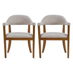 Christopher Knight Home Hoseok Modern Rubberwood Upholstered Dining Chairs with Armrests (Set of 2)
