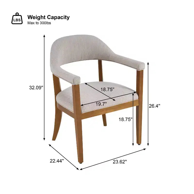Christopher Knight Home Hoseok Modern Rubberwood Upholstered Dining Chairs with Armrests (Set of 2)