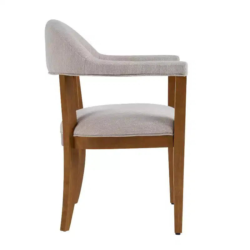 Christopher Knight Home Hoseok Modern Rubberwood Upholstered Dining Chairs with Armrests (Set of 2)