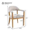 Christopher Knight Home Hoseok Modern Rubberwood Upholstered Dining Chairs with Armrests (Set of 2)