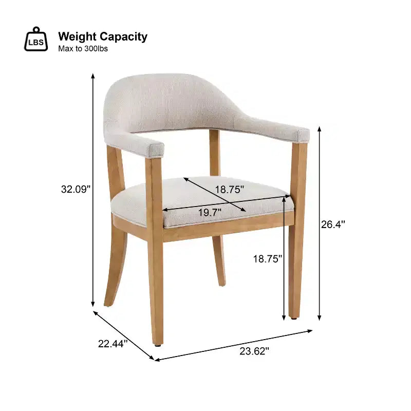 Christopher Knight Home Hoseok Modern Rubberwood Upholstered Dining Chairs with Armrests (Set of 2)